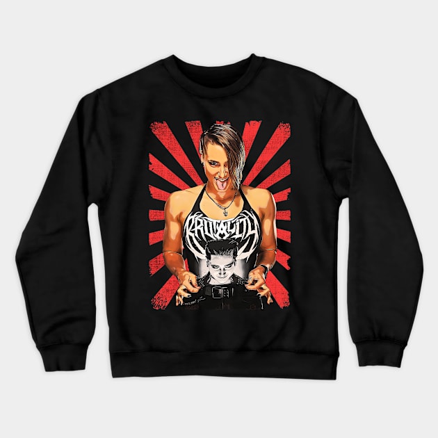 Rhea Ripley Wrestling Vintage Fan Art Crewneck Sweatshirt by Sakonipopart